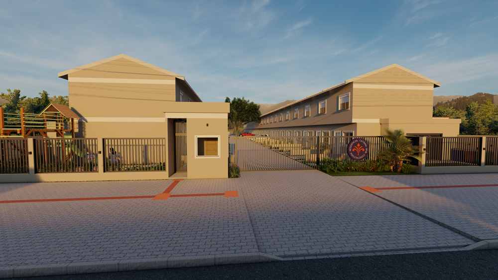 Fachada e portaria do Residencial Catânia