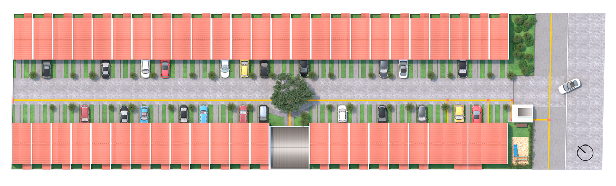 Implantação do Residencial Catânia com disposição das unidades